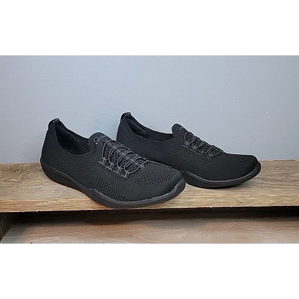 Skechers Newbury St Every Angle SN100033 Black Sz 6 Slip On Shoe